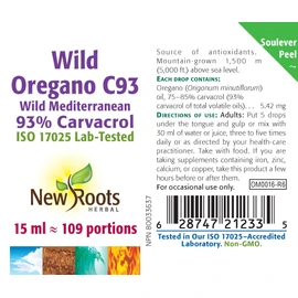 New Roots Herbal - Wild Oregano C93-15mL - Wild Mediterranean - 93% Carvacrol - Laboratory-Tested