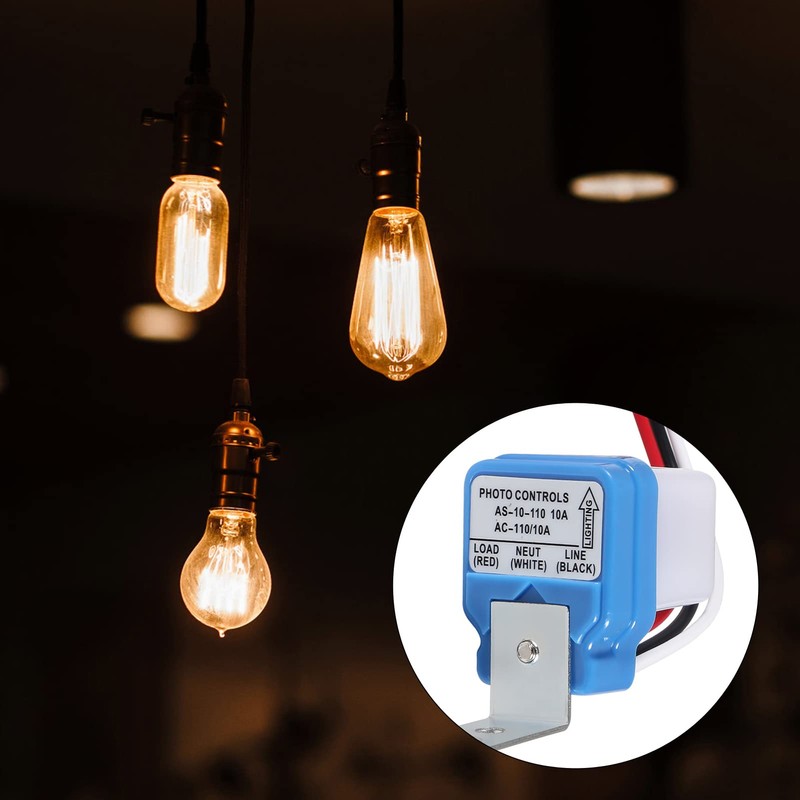 6Pcs 110V Photocell Switch 10A Auto On/Off Photocell Light Sensor