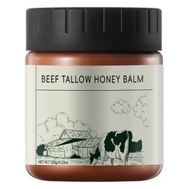 Crema de ternera y bálsamo de miel para la piel, hidratante facial diario, natural, orgánico, alimentado con pasto alimentado con pasto batido, crema facial, loción corporal, cuidado de la piel para mujeres, hidrata y nutre 4.23 onzas