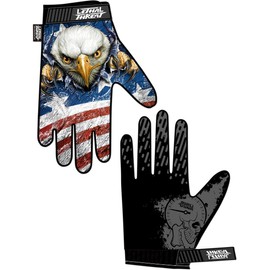 Lethal Threat Designs USA Eagle Mens Textile Gloves Black LG