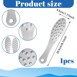 Metal Foot File Stainless Steel Foot Scraper Double Sided File Callus Remover Professional Feet Rasp Scrubber Portable Pedicure Tool Heel Travel-Friendly Foots Care Essential for Feet Wet or Dry Skin
