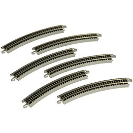 Bachmann Trains - Radius Curved Track 11.3" Radius Curved Track (6/Tarjeta) - Carril de Plata de níquel con Plataforma Gris - Escala N, 8