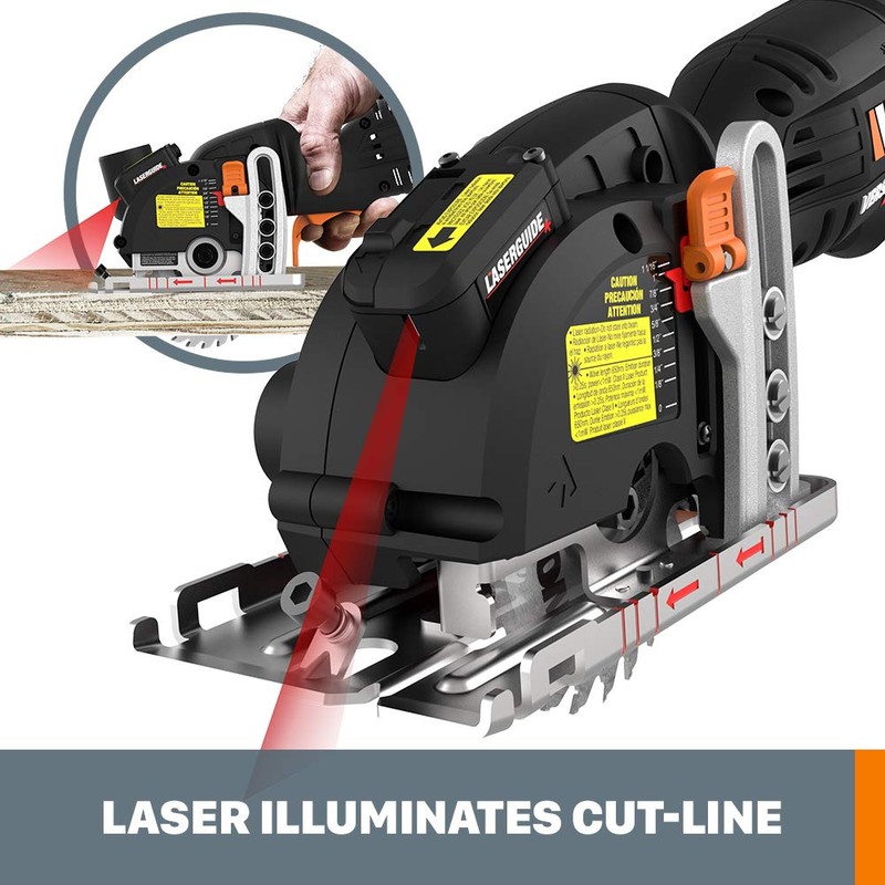 WORX WX420L Versacut 3-3/8" Compact Circular Saw with Laser Guide