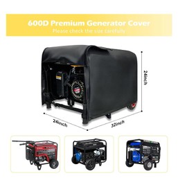 Joroamp Generator Covers for Outside, 32×24×24 in Portable Waterproof 600D for Westinghouse, Champion, Predator Generator Shed, Universal 5000-10000 Watt Generators Tent