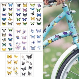 Bike Stickers,80 Pcs Butterfly Bike Frame Stickers Colourful Bicycle Decorative Stickers Waterproof Bicycle Stickers for Bike Frame Decorative