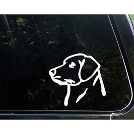 UUSticker 4x3.75Inch Lab Head Labrador Retriever Head Vinyl Decal Sticker Labradoodle Cars Trucks Vans Walls Laptop White