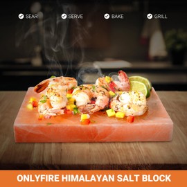 Onlyfire Himalayan Salt Block For Grilling, Cooking, Searing, Cutting and Serving, 12" X 8" X 1.5" Food Grade Himalayan Pink Salt Stone Natural Salt Rock, BBQ Cooking Gifts for Cooks, Men, Women, Chef