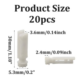 Runseaway 20Pcs Vertical Blind Stem Replacement White Stems for Window Carrier Vanes Headrail Repair Kit Vertical Blinds Curtain Accessories