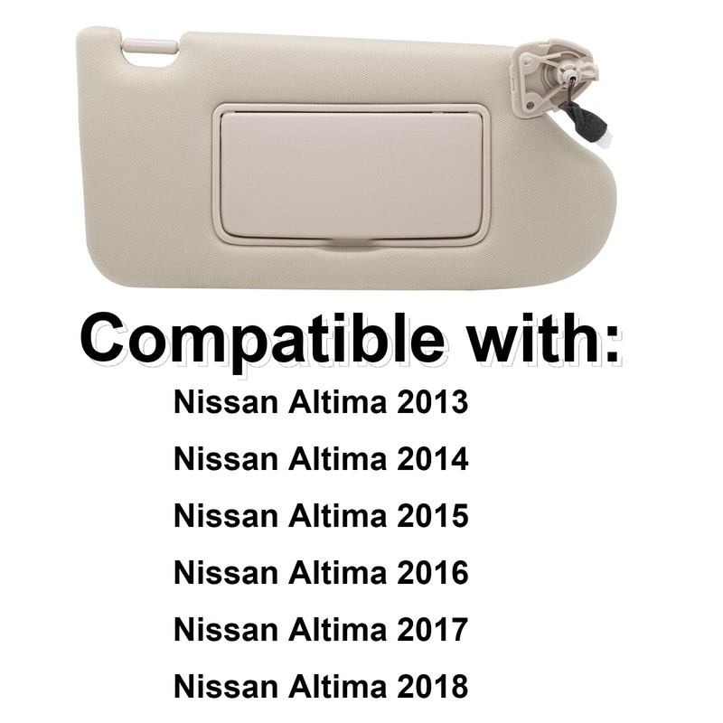 Passenger Right Side Sun Visor Replacement Compatible with Nissan Altima