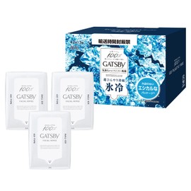 GATSBY Facial Paper Ice Type (Refreshing Ice Cool) Men's Face Wash Sheet Set, 42 Sheets x 3 Pieces