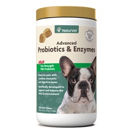 NaturVet – Advanced Probiotics & Enzymes - Plus Vet Strength PB6 Probiotic | Supports and Balances Pets with Sensitive Stomachs & Digestive Issues | for Dogs & Cats