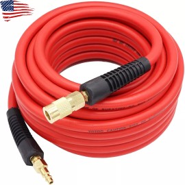 Unbranded Red Hybrid Air Hose 3/8Inx50Ft 300 PSI Heavy Duty Lightweight Weather Flexibilit