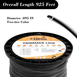 Cluparis 3-Pound Commercial Heavy Duty Round Trimmer Line .155-Inch-by-280-ft String Trimmer Line in Spool, Nylon Weed Eater String with Bonus Line Cutter, Orange (Gray, 3-Pound/.095-inch Round)