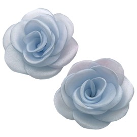 NiceYnn 2pcs Decoration Removable Shoe Buckle, Charms Rhinestone Crystal Pearl Rose Flower Bowknot Shoe Clips for Women Lady Girls Bridal Wedding Party Purse Rose Light Blue