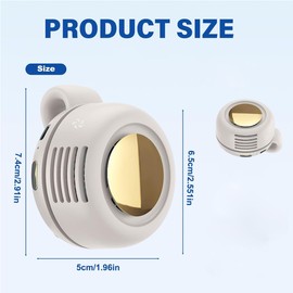 Portable Silent Mini Bladeless Fan Clip on, 2025 New Adjustable,Small Clip Fan,3-Speed Suspended Fans for Waist Neck,Suitable for Outdoor & Travel & Office (White)