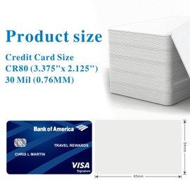 100 x Blank White PVC Plastic Cards CR-80 30 mil Compatible with ID Cards Printers by Timeskey