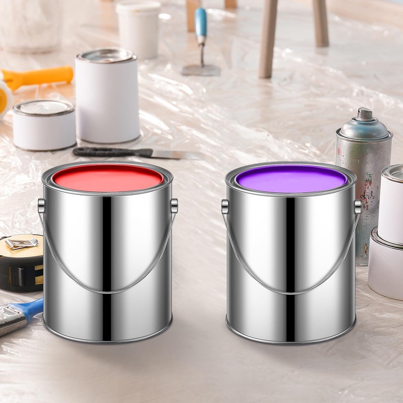 Uiifan 8 Pcs 1 Gallon Empty Metal Paint Cans with