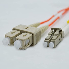 FiberCablesDirect LC-SC OM2 Fiber Patch Cable - 10Gb Duplex 50/125µm Multimode Corning Glass | 1M (3.28ft) | Bulk Networking, Data Centers, Telecom, Enterprise Applications