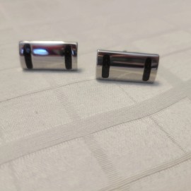 Speidel vintage 70s Speidel  Men’s carbon fiber cuff links USA  made