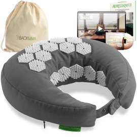 BACKLAXX ® Acupressure Neck Pillow with Flip Function and Buckwheat Filling - Acupressure Pillow Neck Pillow Against Headaches and Tension in the Neck - Acupressure Neck Pillow Aeroplane, Car