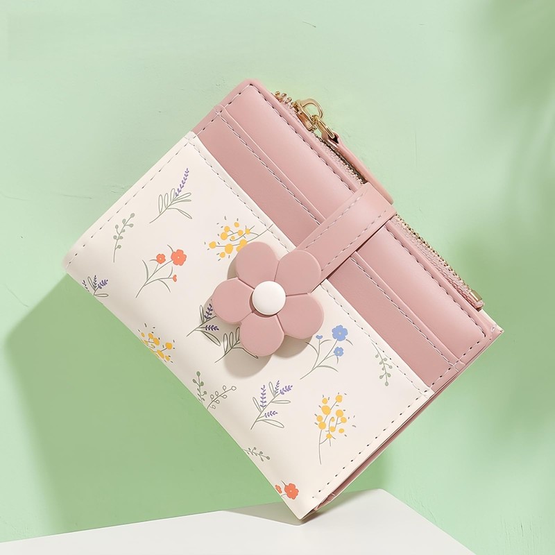 Bakurok Small Wallet Women RFID Vegan Leather Bifold Compact Card