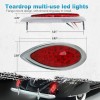 Partsam 2PCS Red 35 LED Chrome Tear Drop Truck Trailer