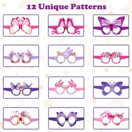 Qpout 24 Pcs Butterfly Party Favors Spring Butterfly Paper Eyeglasses Photo Props for Butterfly Birthday Decorations and Party Supplies