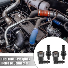X AUTOHAUX 9.89mm SAE to 10.5mm 90 Degree Fuel Line Hose Quick Release Connector Disconnect Hose Nylon 2 Set