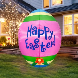 4FT Easter Inflatable, Easter Inflatable Outdoor Holiday Decoration, Easter Blow Up Lawn Yard Garden Inflatables Decorations (4FT Easter Inflatable Giant Egg)