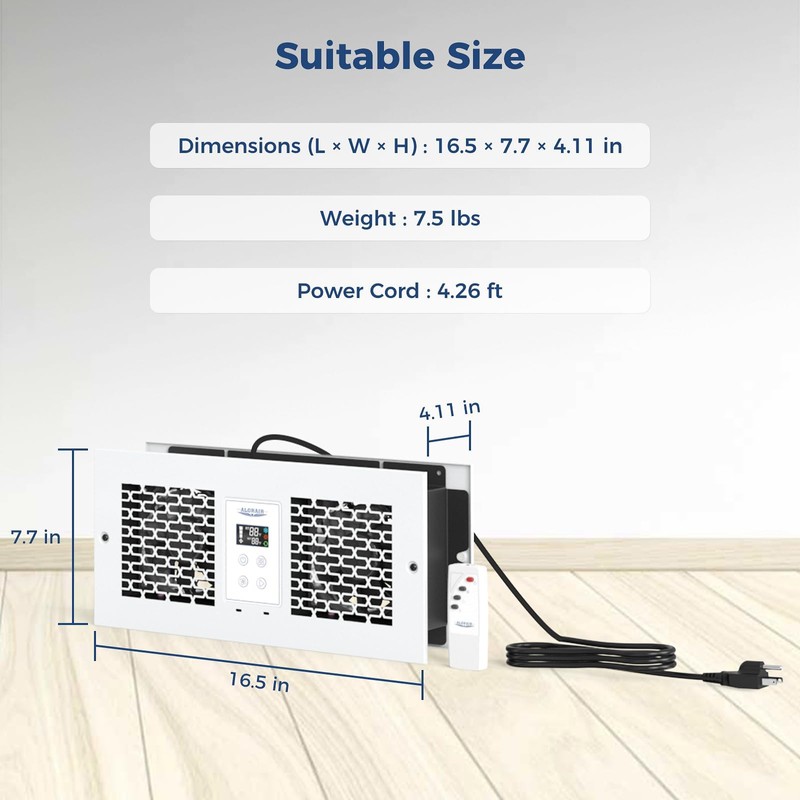 ALORAIR 300 CFM Room to Room Air Transfer Fan Vent