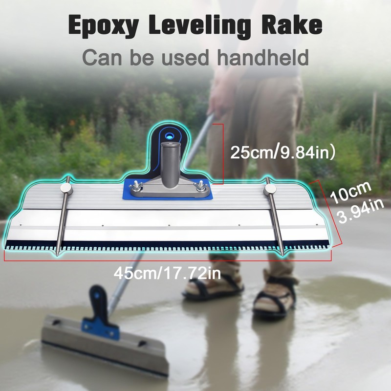 AURIXUS Self-Leveling Cement & Epoxy Floor Tool Kit – Rake,