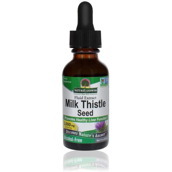 Nature's Answer Milk Thistle Extract | Promotes Healthy Liver Function | Cleanse and Detox Supplement | Non-GMO, Kosher Certified & Gluten-Free 1oz (2 pack)