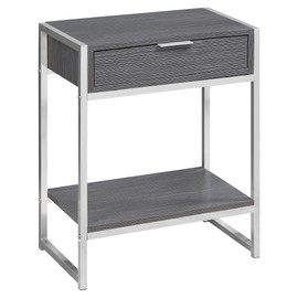 Monarch Specialties I Accent, END Table, Night Stand, GREY