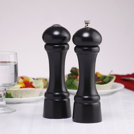 Chef Specialties 8 Inch Windsor Pepper Mill and Salt Shaker Set - Ebony