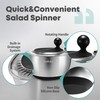 SveBake 5.3Qt Stainless Steel Salad Spinner with Stop Button, BPA-Free