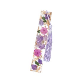Daisy Epoxy Bookmarks - Dried Flower Resin Bookmark, Pressed Flower, Transparent Floral, Acrylic, Purple Beauty Sakura