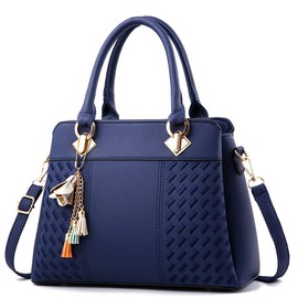 Dayfine Handbags for Women Top Handle Purse Faux Leather Satchel Bags Stylish Tote Bags Shoulder Crossbody Bag Ladies Handbag-Blue
