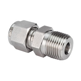 FITOK 316 Stainless Steel Compression Tube Fitting Male Connector 3/4" Tube OD x 3/4" Male NPT 5800 psi, SS-CM-FL12-NS12