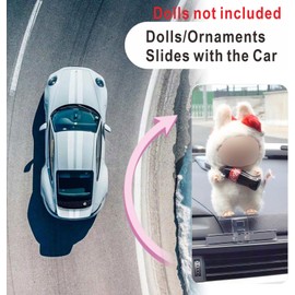 Dincken Sliding Base for 17cm/6.69in Dolls (No Doll), Accessories for 6.69in Dolls, Slideway for Small Dolls and Dashboard Ornaments (for Screen Rear, 1PC)