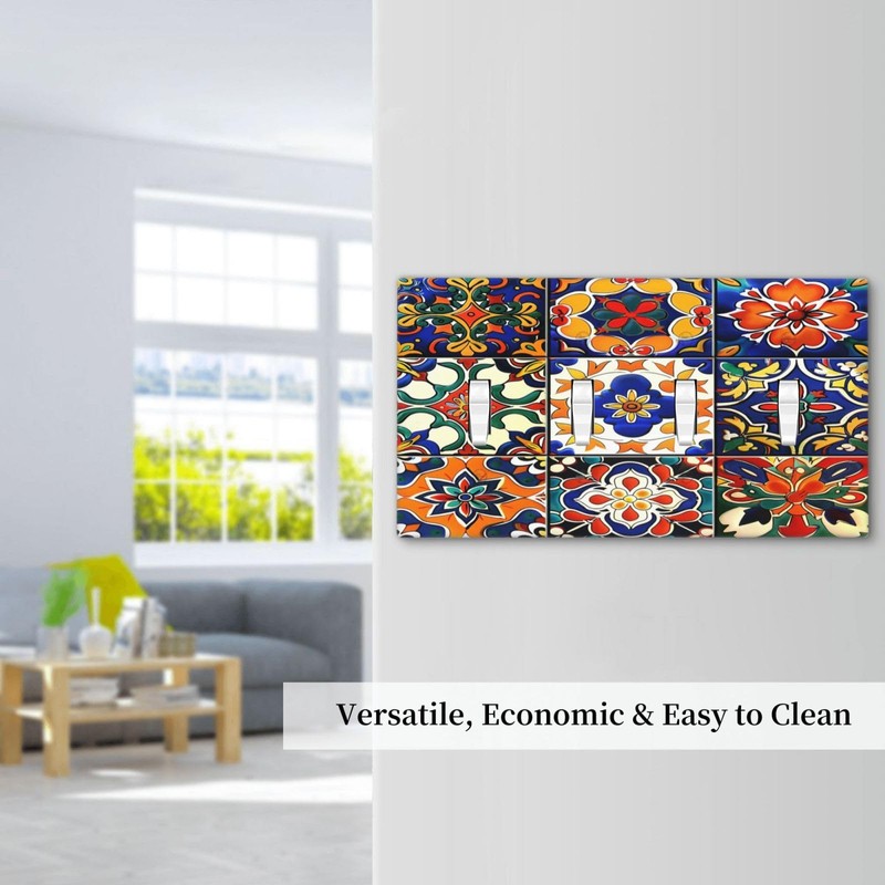 Ihsourgnitnem Light Switch Covers Floral Ceramic Tile Stone Bricks Mexican