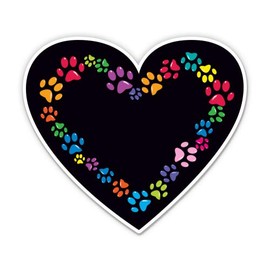 GT Graphics Express Paws Heart Black - 3" Vinyl Sticker - for Car Laptop I-Pad Phone Helmet Hard Hat - Waterproof Decal