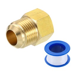 uxcell Brass Pipe Fitting, 5/8 SAE Male x 1/2 SAE Female Pipe Adapter Flare Tube Fitting for Air Gas Line Refrigeration HVAC