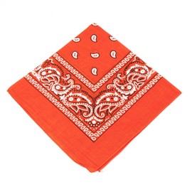 Boolavard 1s, 6s, 9s or 12 Pack Cowboy Bandanas with Original Paisley Pattern (Orange)