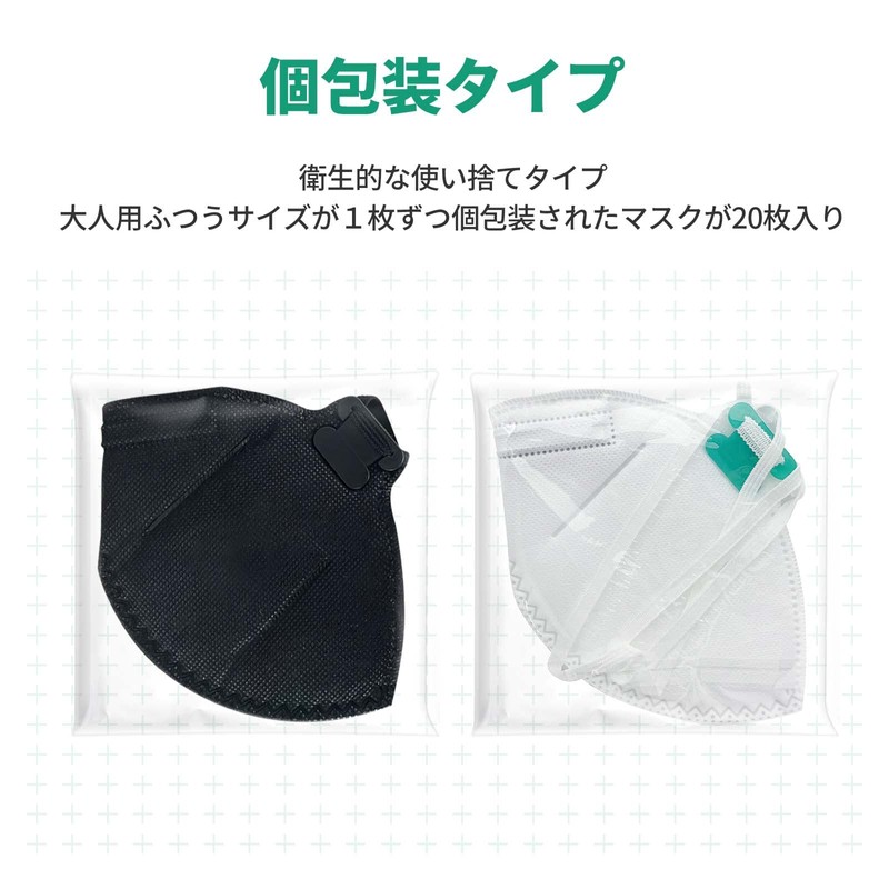 [Dream in Tokyo] 小林薬品 N95マスク ブラック NIOSH認証品 1箱20枚 N95 防護マスク