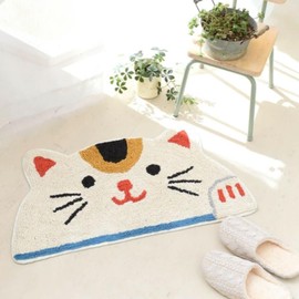 Neko Friend Door Mat (Manekineko, Free, semicircular, Animal Print)