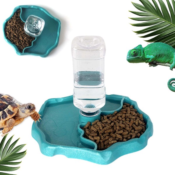 Hyran Turtle Water Dispenser, Turtle Water Bowl and Feeding Basin,