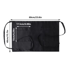 NiceLand Black Waist Apron 8 Pieces Front Tie Apron with 2 Pockets Waiter's Apron Cooking Apron Bistro Apron Baking Apron for Restaurant, Bar, black