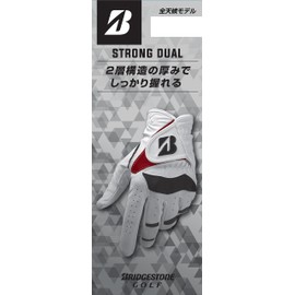 Bridgestone Strong DUAL GLG21 Golf Gloves Men's White/Red 25cm