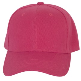TOP HEADWEAR Men's Plain Baseball Cap - Adjustable Solid Color Ball Hat for Men or Women Hot Pink