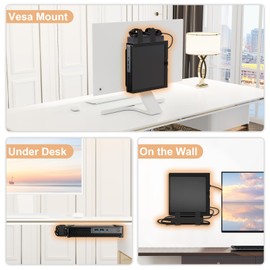 Varghesyla Mount for HP Mini PC Wall VESA and Under Desk Mount for HP EliteDesk 800 805 705, HP Pro Mini 400 260, HP ProDesk 600 400 405 Desktop Mini PC Wall Mount Bracket for HP